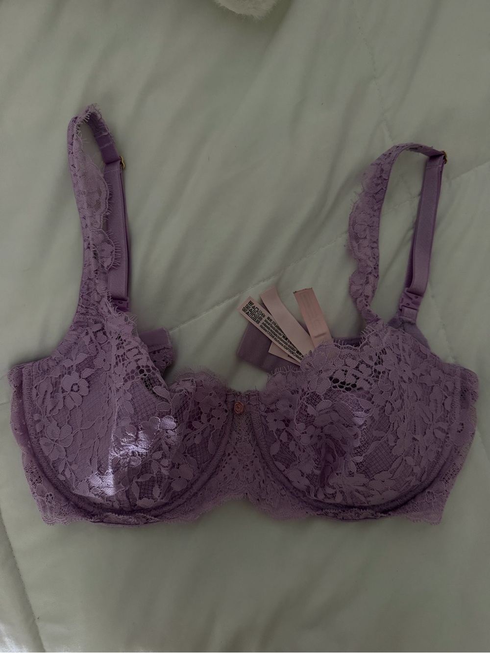 Victoria's Secret Lavender Lace Underwire Lightly Lined Balconette Bra